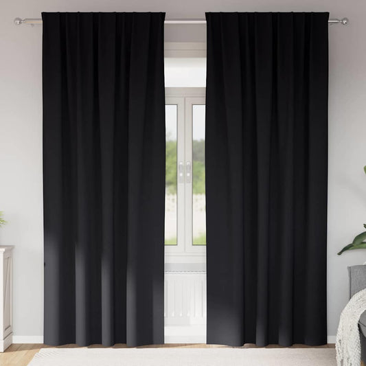 Blackout Curtains with Curtains Black Polyester