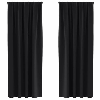 Blackout Curtains with Curtains Black Polyester