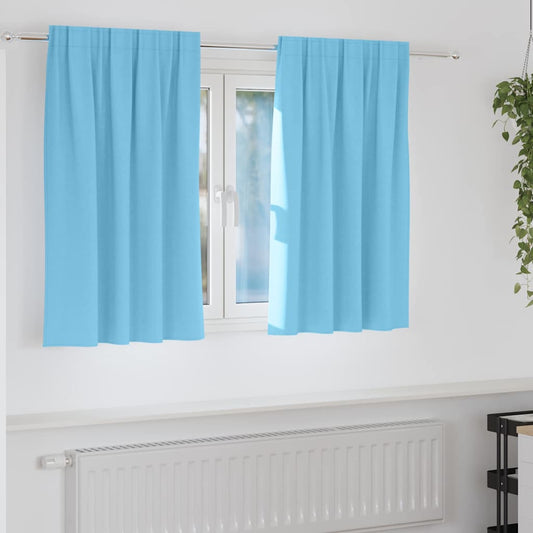 Blackout Curtains with Curtains Light Blue Polyester