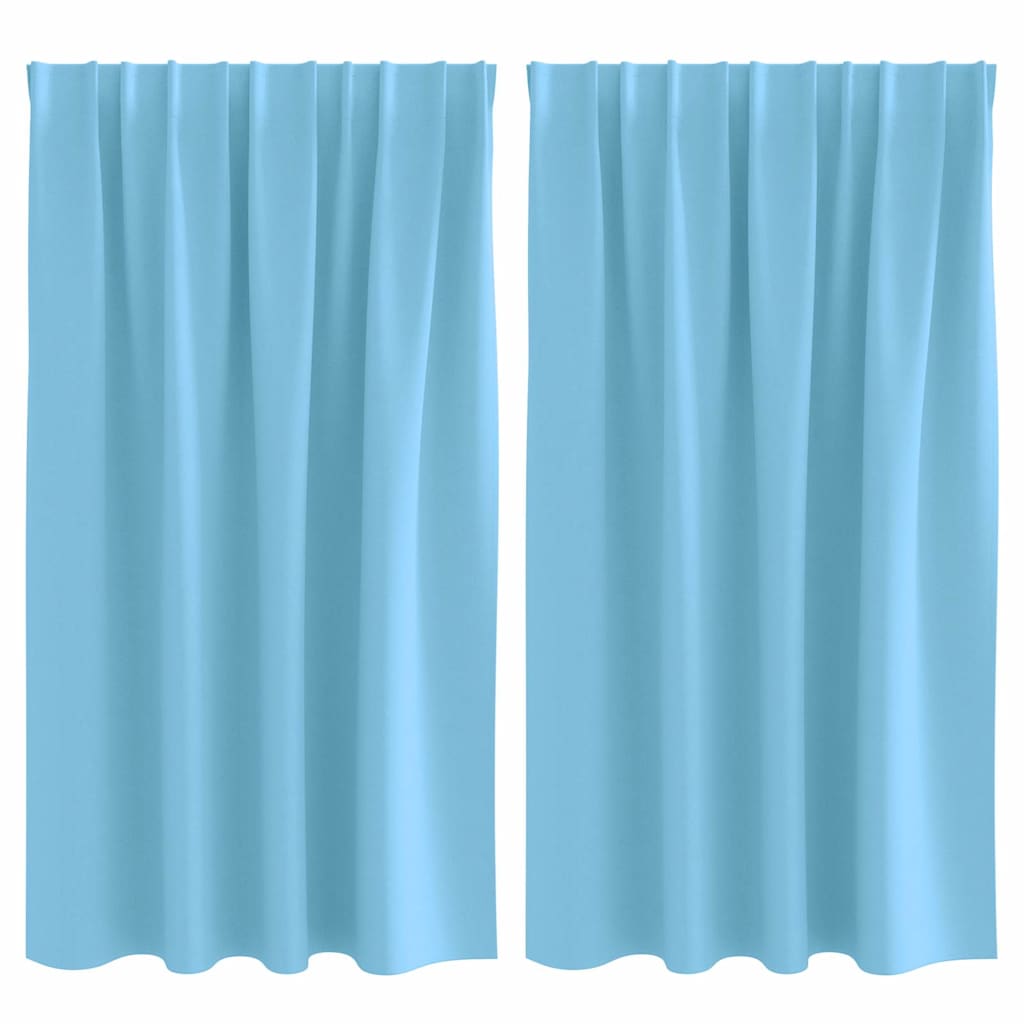 Blackout Curtains with Curtains Light Blue Polyester