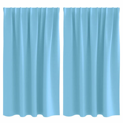 Blackout Curtains with Curtains Light Blue Polyester