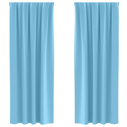 Blackout Curtains with Curtains Light Blue Polyester
