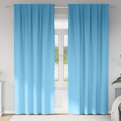 Blackout Curtains with Curtains Light Blue Polyester