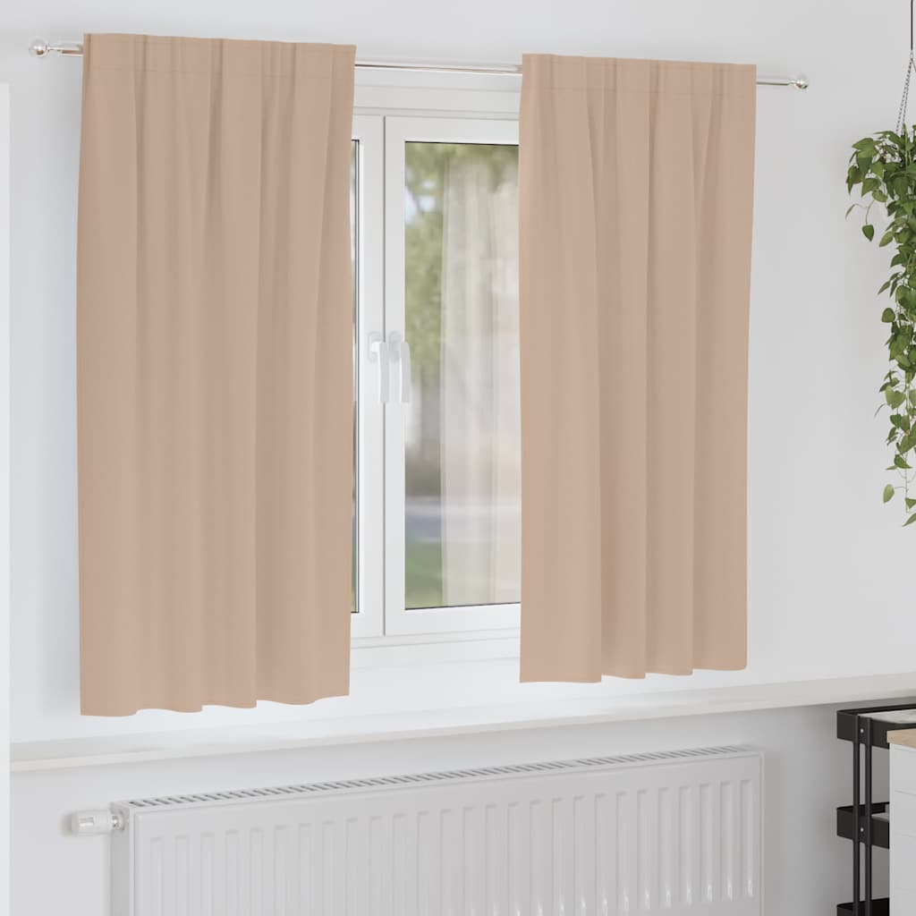 Blackout Curtains with Curtains Taupe Polyester