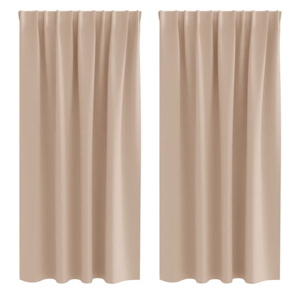 Blackout Curtains with Curtains Taupe Polyester