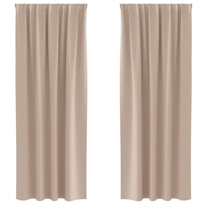 Blackout Curtains with Curtains Taupe Polyester