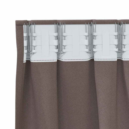 Blackout Curtains with Curtains Dark Brown Polyester