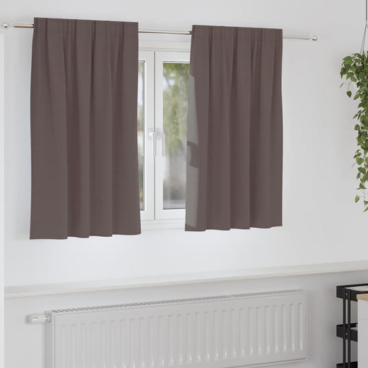 Blackout Curtains with Curtains Dark Brown Polyester