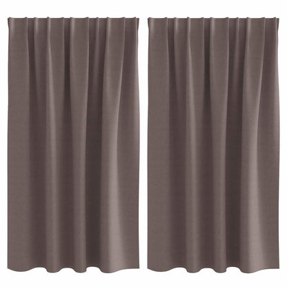 Blackout Curtains with Curtains Dark Brown Polyester