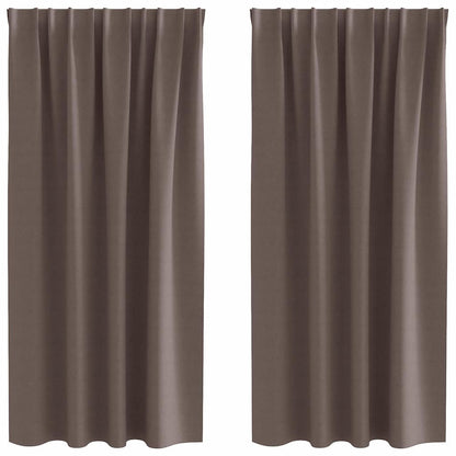 Blackout Curtains with Curtains Dark Brown Polyester