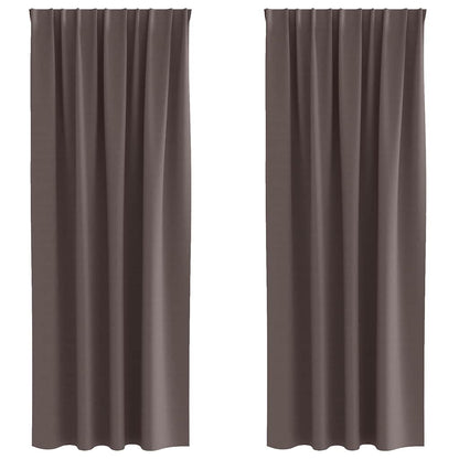 Blackout Curtains with Curtains Dark Brown Polyester