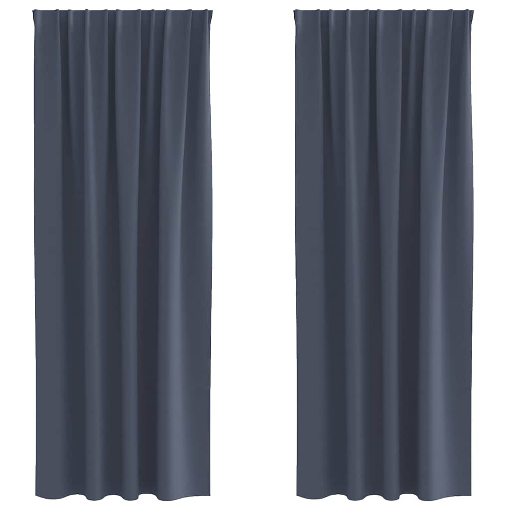 Blackout Curtains with Curtains Anthracite Polyester