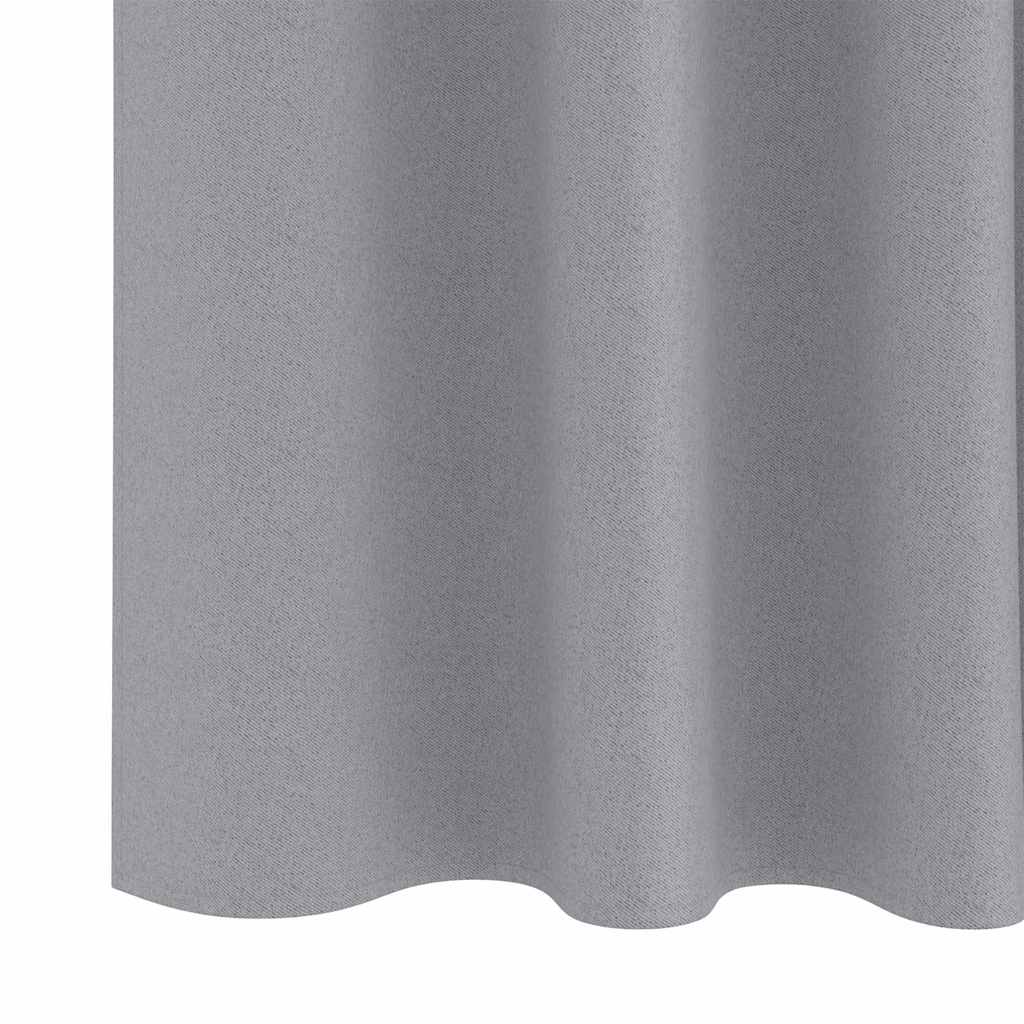 Blackout Curtains with Curtains Light Grey Polyester