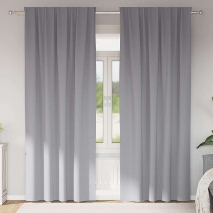 Blackout Curtains with Curtains Light Grey Polyester