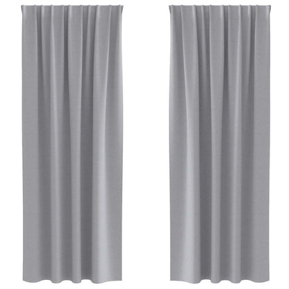 Blackout Curtains with Curtains Light Grey Polyester