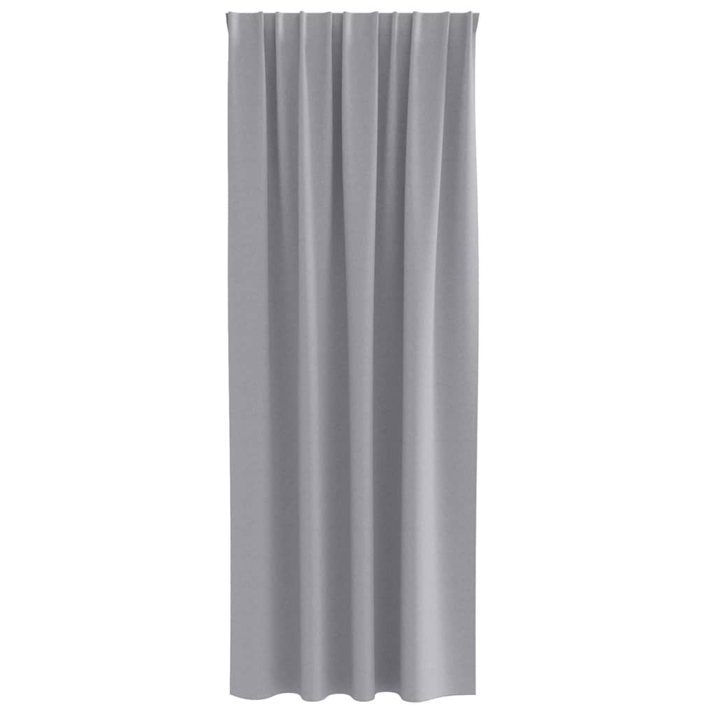 Blackout Curtains with Curtains Light Grey Polyester