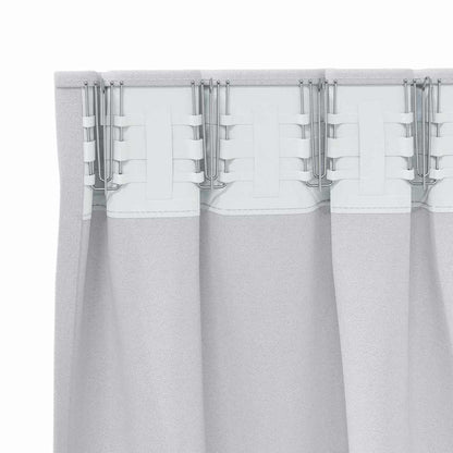 Blackout Curtains with Curtains Light Grey Polyester