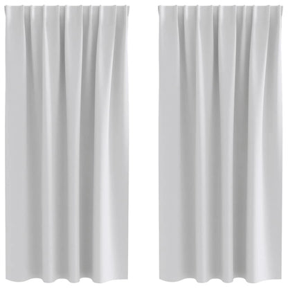 Blackout Curtains with Curtains Light Grey Polyester