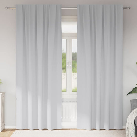 Blackout Curtains with Curtains Pale Grey Polyester