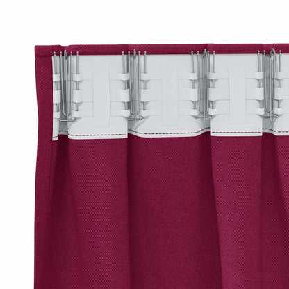Blackout Curtains with Curtains Wine Red Polyester
