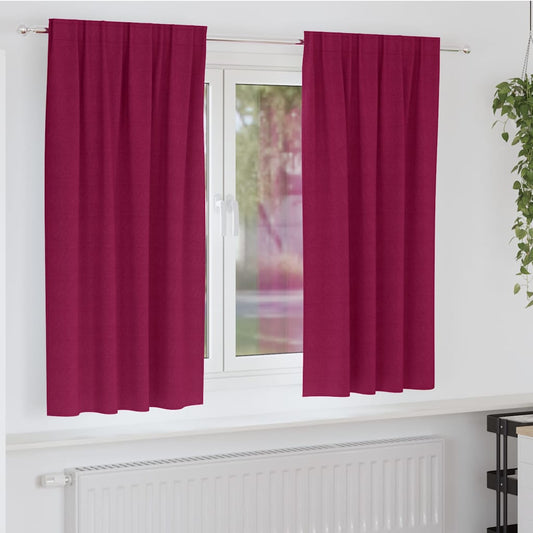 Blackout Curtains with Curtains Wine Red Polyester
