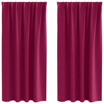 Blackout Curtains with Curtains Wine Red Polyester