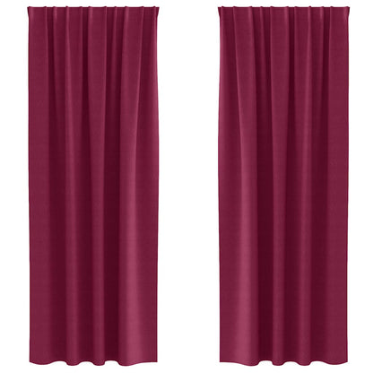 Blackout Curtains with Curtains Wine Red Polyester