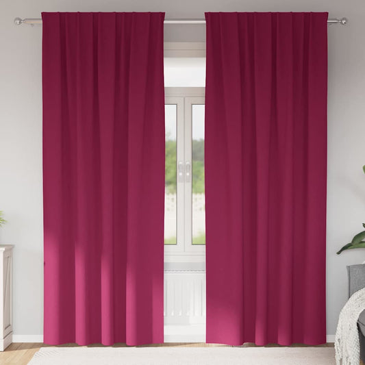 Blackout Curtains with Curtains Wine Red Polyester