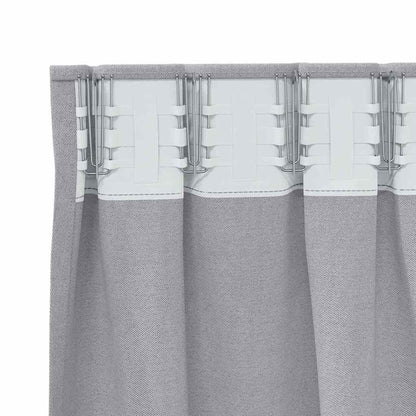 Blackout Curtains with Curtains Metal Grey Polyester