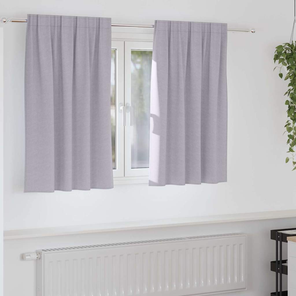 Blackout Curtains with Curtains Metal Grey Polyester