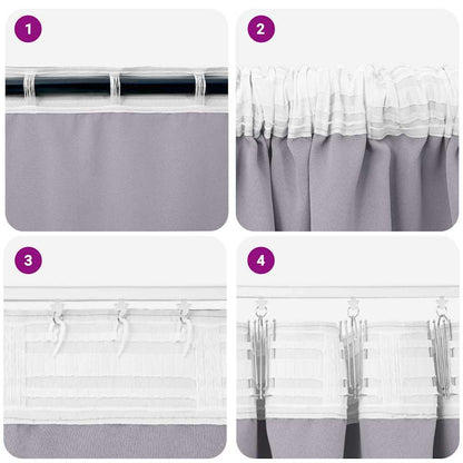 Blackout Curtains with Curtains Metal Grey Polyester