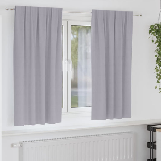 Blackout Curtains with Curtains Metal Grey Polyester