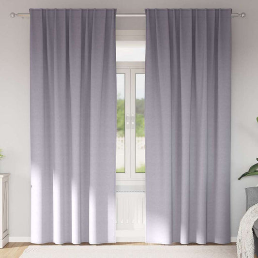 Blackout Curtains with Curtains Metal Grey Polyester