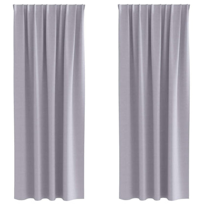 Blackout Curtains with Curtains Metal Grey Polyester