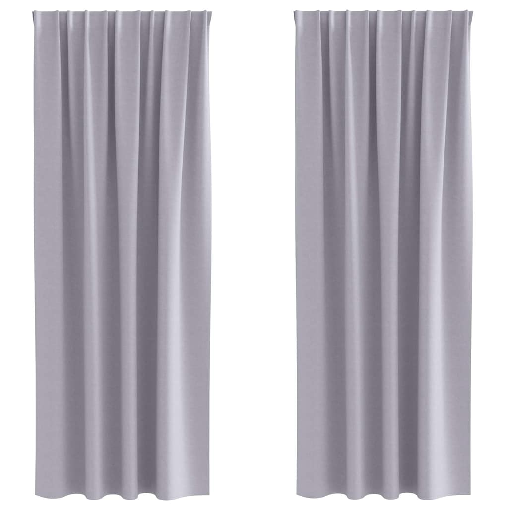 Blackout Curtains with Curtains Metal Grey Polyester