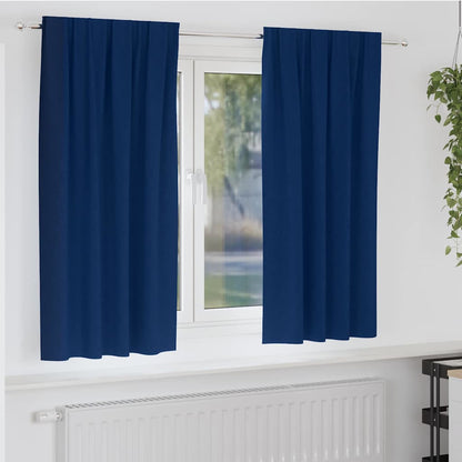 Blackout Curtains with Curtains Dark Blue Polyester