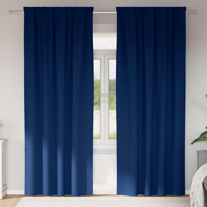 Blackout Curtains with Curtains Dark Blue Polyester