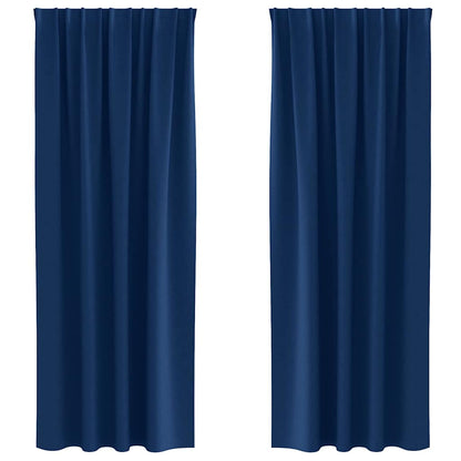 Blackout Curtains with Curtains Dark Blue Polyester