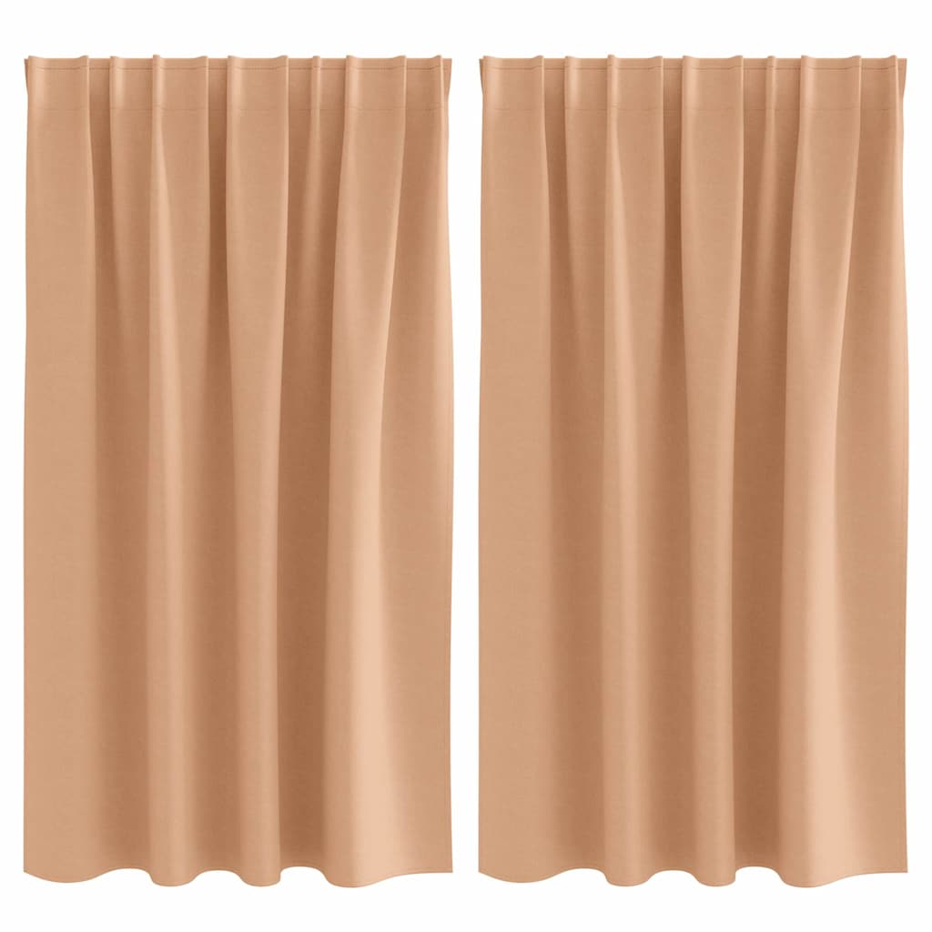 Blackout Curtains with Curtains Light Brown Polyester