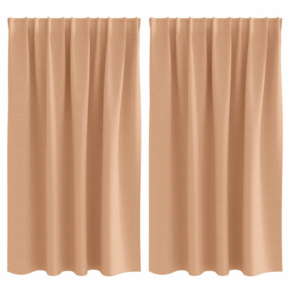 Blackout Curtains with Curtains Light Brown Polyester