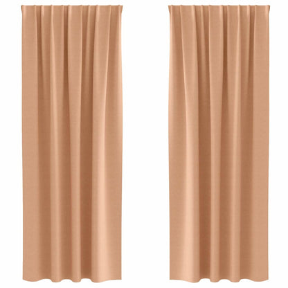 Blackout Curtains with Curtains Light Brown Polyester