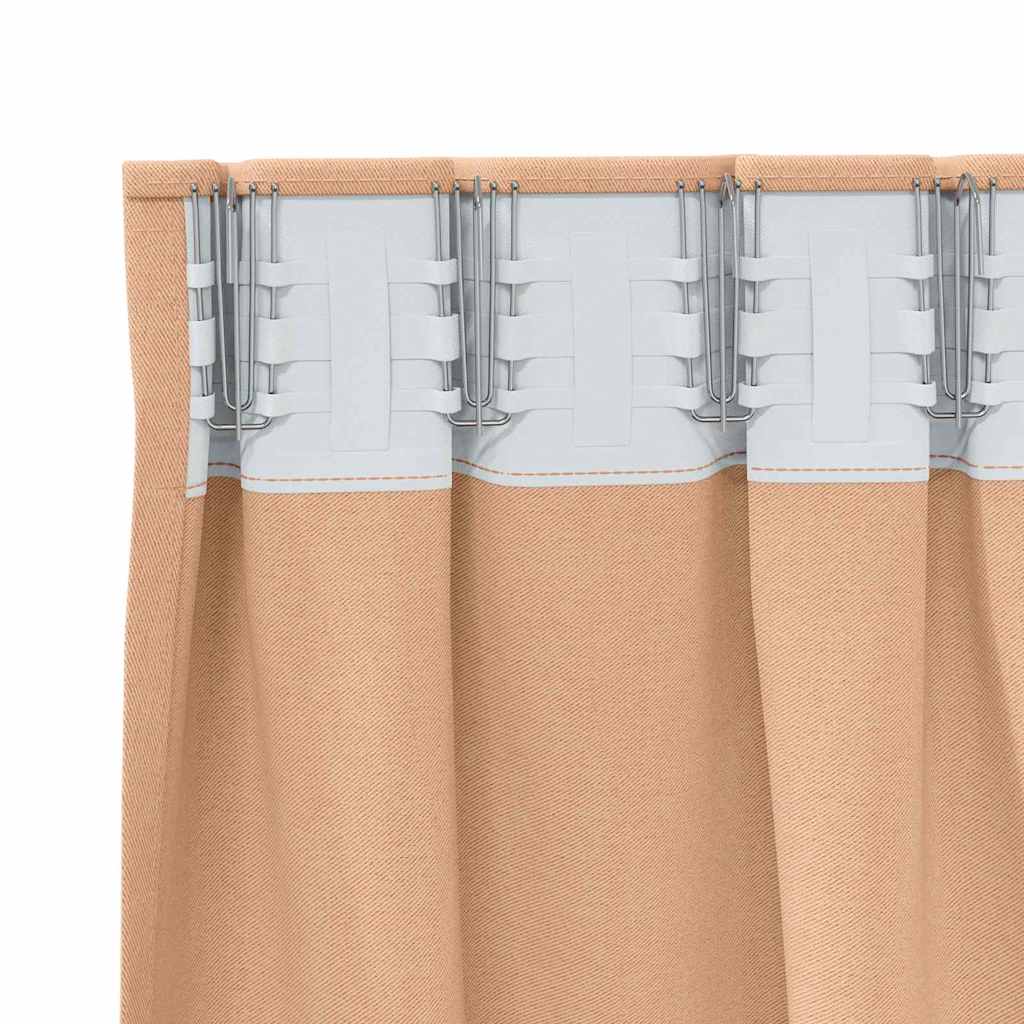 Blackout Curtains with Curtains Light Brown Polyester