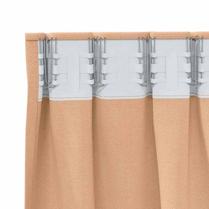 Blackout Curtains with Curtains Light Brown Polyester