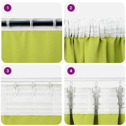 Blackout Curtains with Curtains Green Polyester