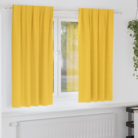 Blackout Curtains with Curtains Mustard Yellow Polyester
