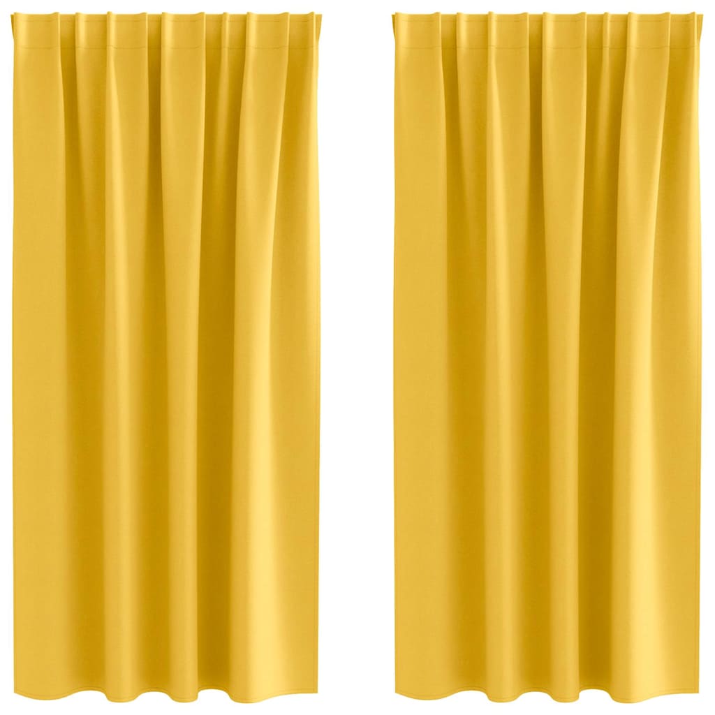 Blackout Curtains with Curtains Mustard Yellow Polyester