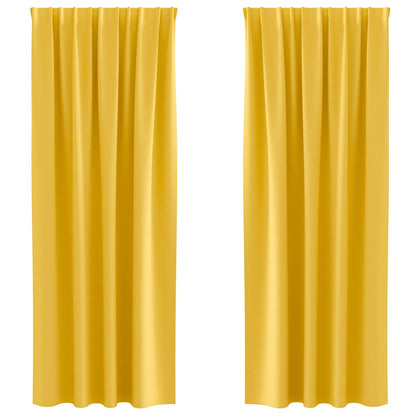 Blackout Curtains with Curtains Mustard Yellow Polyester
