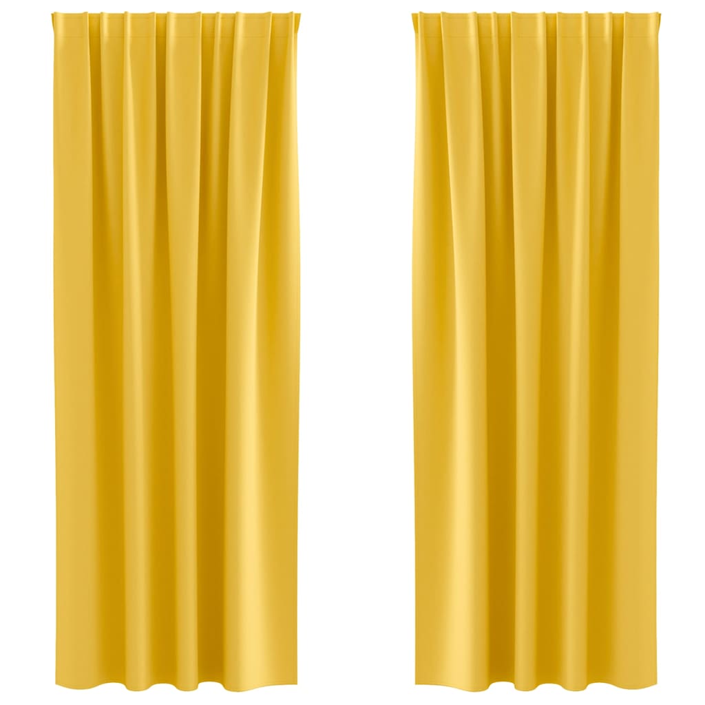 Blackout Curtains with Curtains Mustard Yellow Polyester