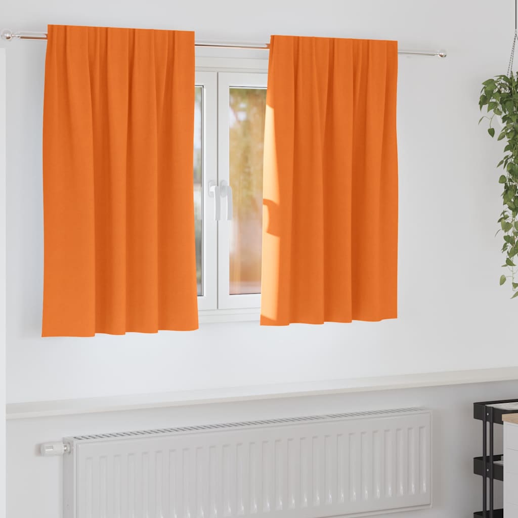 Blackout Curtains with Curtains Bright Orange Polyester