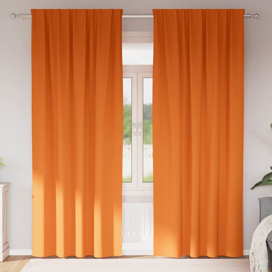 Blackout Curtains with Curtains Bright Orange Polyester